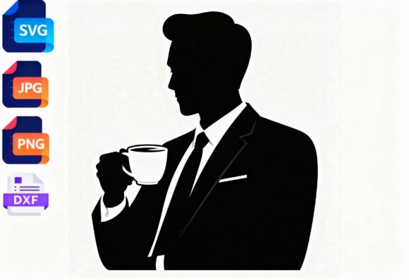 Businessman Silhouette Coffee Mug SVG