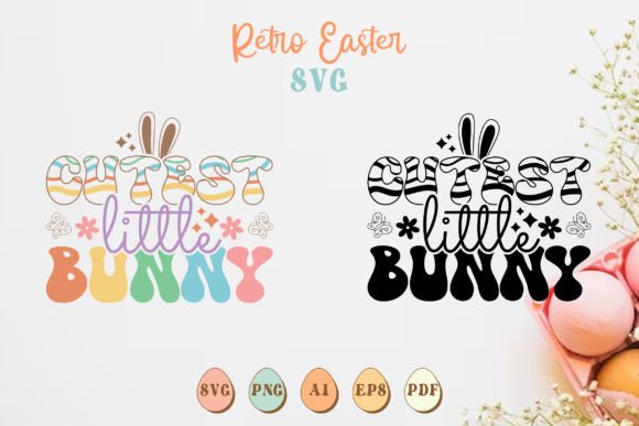 Cutest Little Bunny SVG Retro Easter