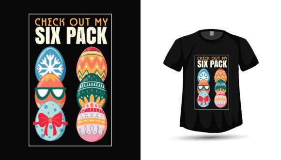 Easter Tshirt Design of Gym Six Pack Egg