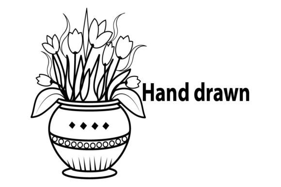Flower Vase Outline Colorpage