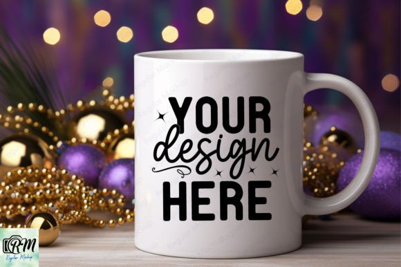 Mardi Gras White Mug Mockup